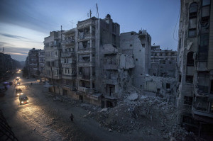 Dar Al-Shifa hospital, Aleppo, after airstrikes  targeted the area, killing dozens in Aleppo, Syria. (AP Photo/Narciso 