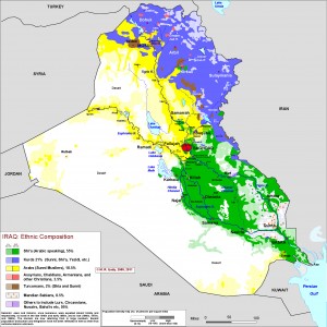 Iraq's ethnic composition (Source Gulf 2000 project, Columbia University, NYC)