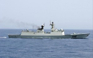 Chinese frigates like this could potentially cause an unpredictable conflict by accident Photo: AFP